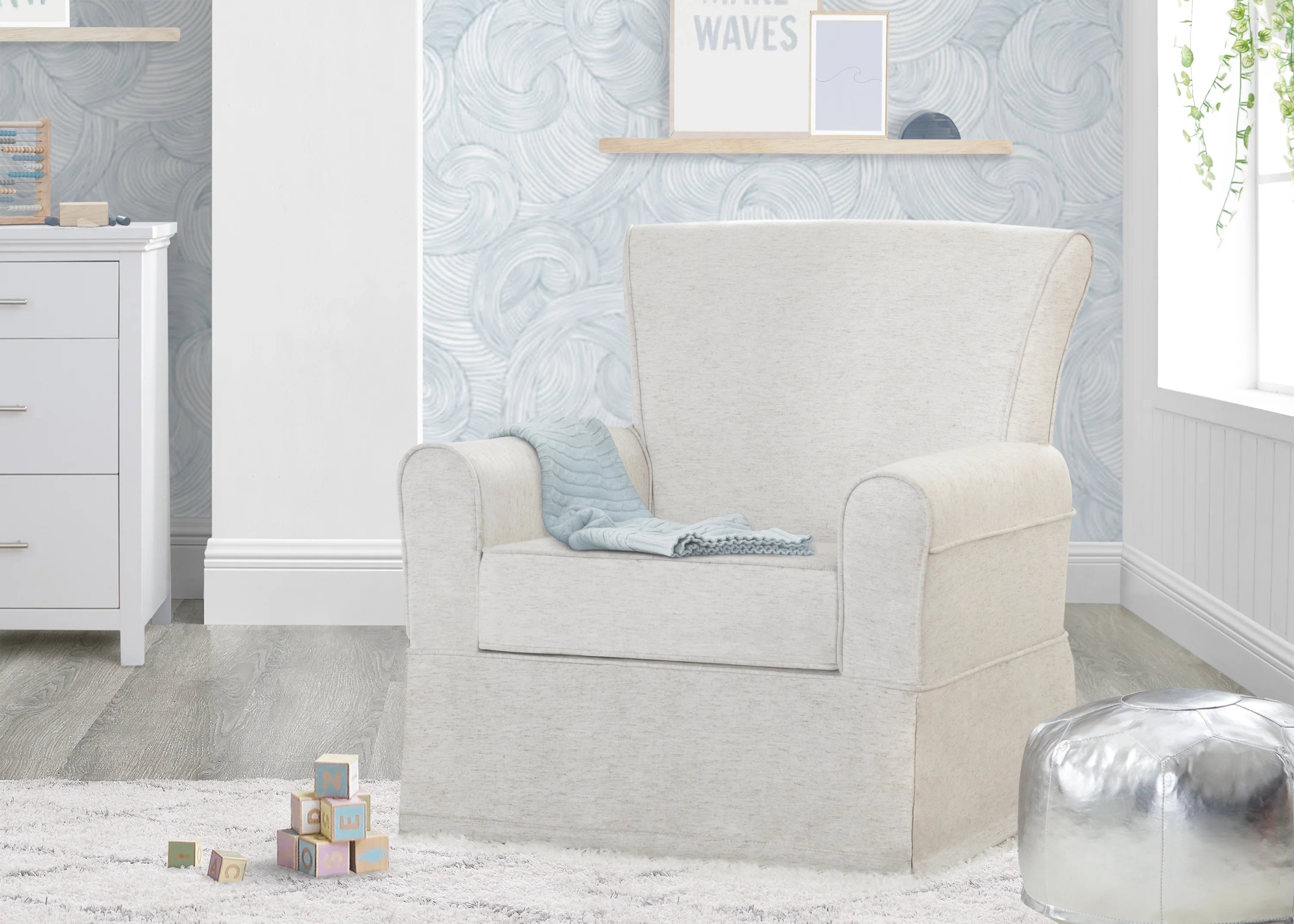 Delta Children Epic Nursery Glider Swivel Rocker Chair, Sand
